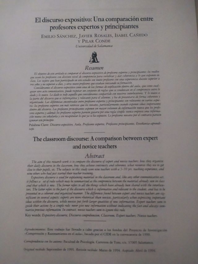 Artículo. Psicología infantil. Educación 