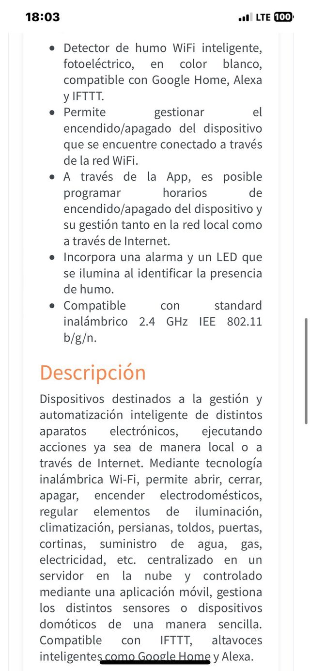 Detector de humo inteligente