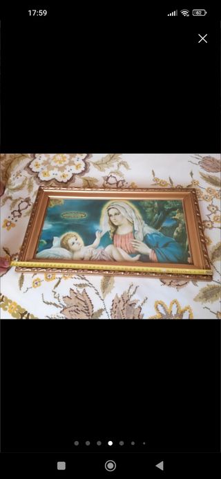 Cuadros religiosos Virgen. Años 30 o 40 