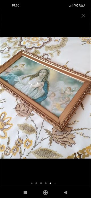 Cuadros religiosos Virgen. Años 30 o 40 