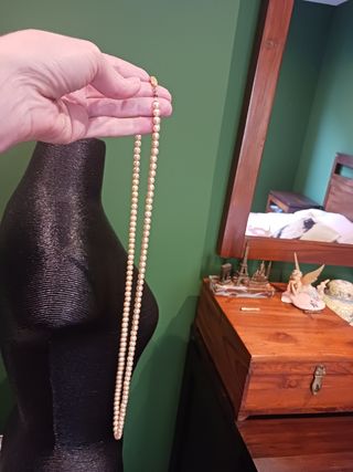 Collar perlas vintage con broche dorado