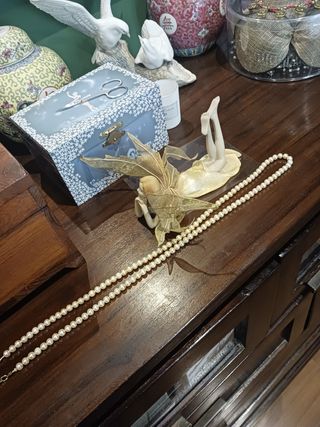 Collar perlas vintage con broche dorado