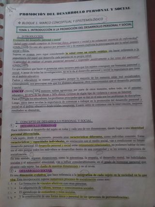 Apuntes: desarrollo personal y social