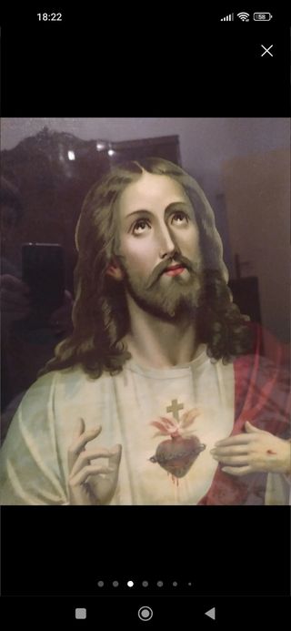 Cuadro antiguo Corazón de Jesús