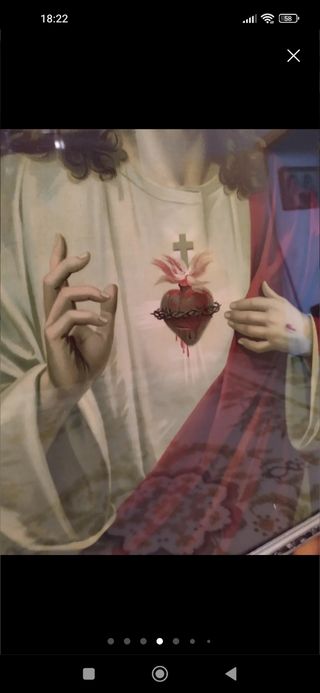 Cuadro antiguo Corazón de Jesús
