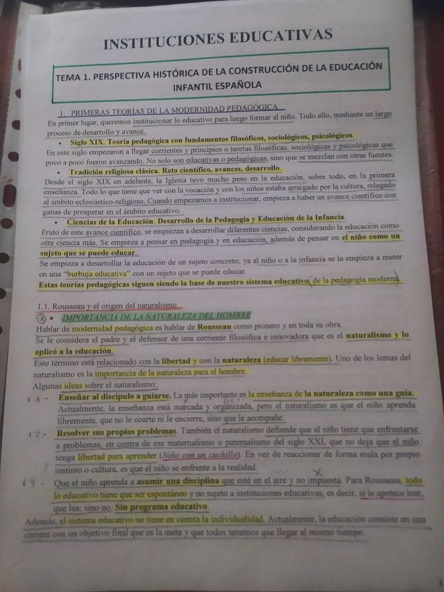 Apuntes: Instituciones Educativas. Inf.