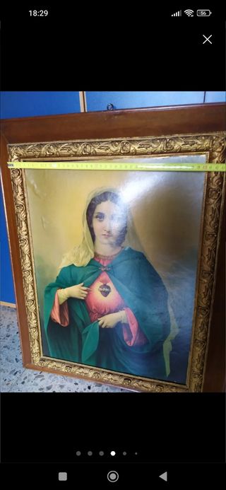 Cuadro religioso Virgen. Tiene 100 años