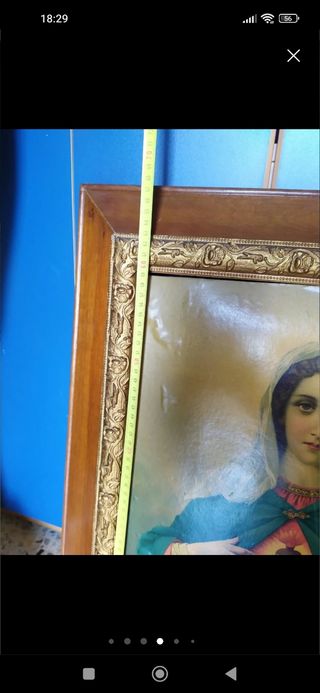 Cuadro religioso Virgen. Tiene 100 años
