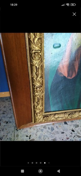 Cuadro religioso Virgen. Tiene 100 años