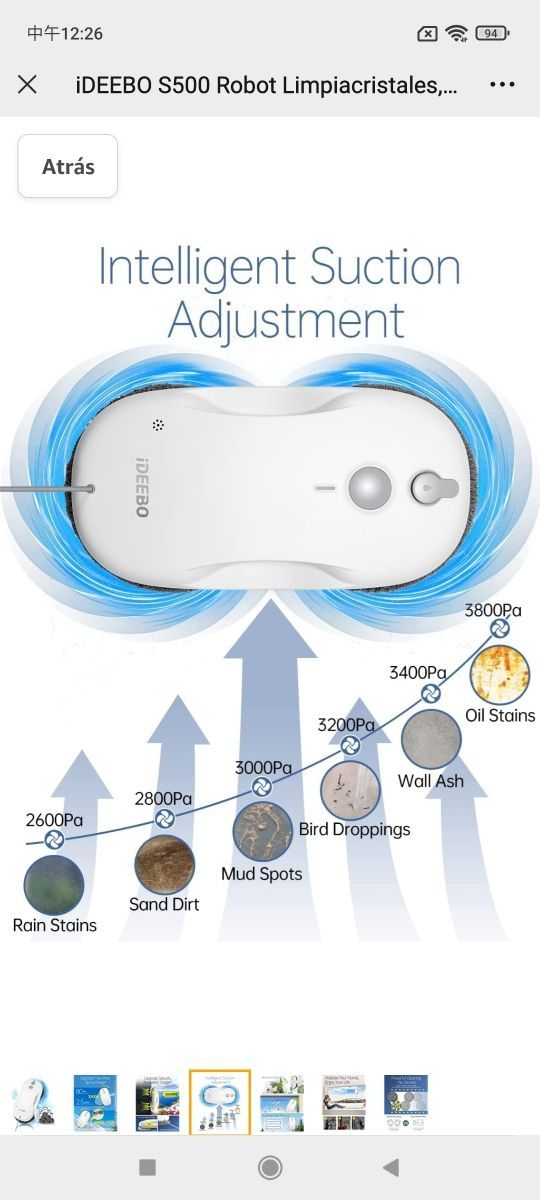 iDEEBO S500 Robot Limpiacristales, Limpia Cristale