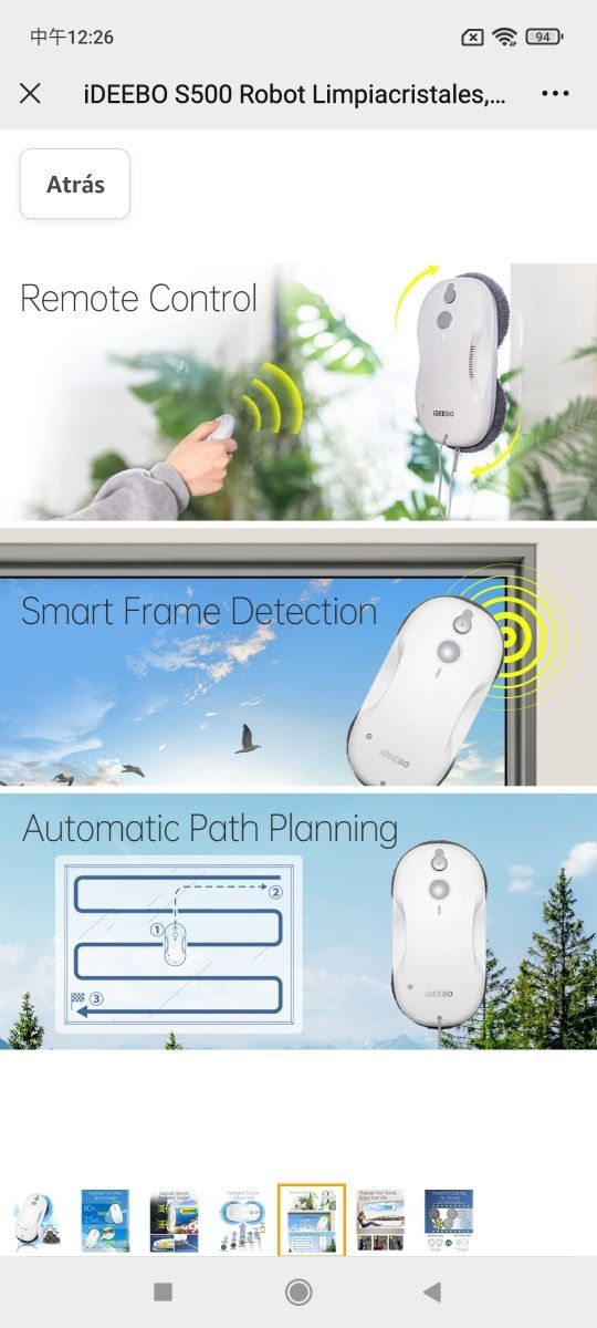 iDEEBO S500 Robot Limpiacristales, Limpia Cristale