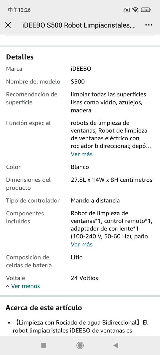 iDEEBO S500 Robot Limpiacristales, Limpia Cristale