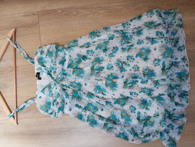 Vestido de seda y viscosa con tirantes f