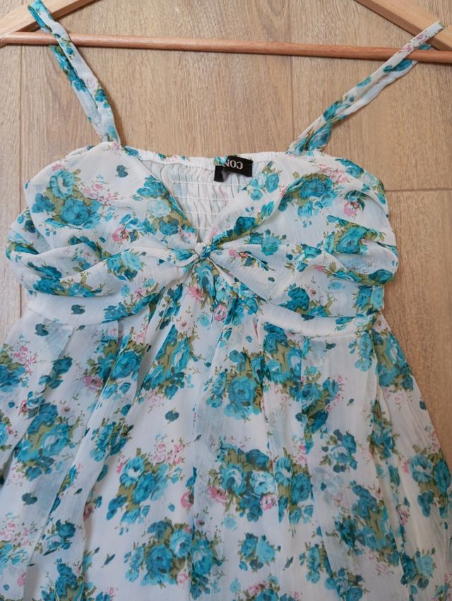 Vestido de seda y viscosa con tirantes f