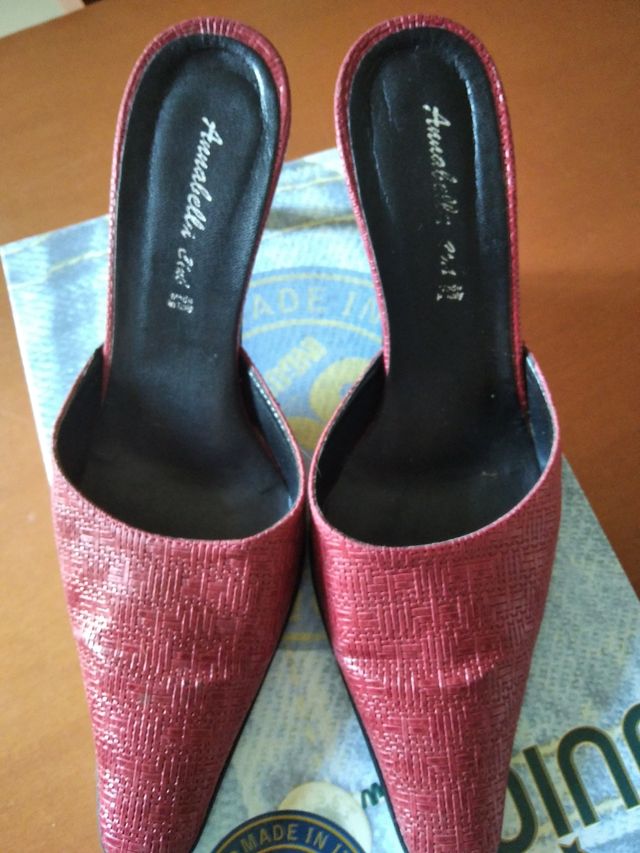 Sabot donna rosse, tacco 9 mis 38 nuove. 