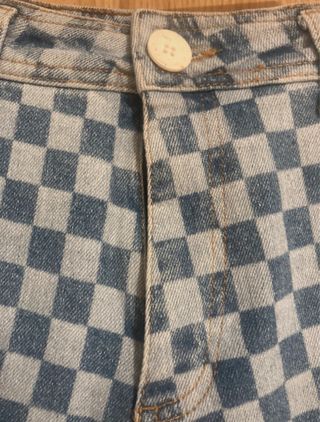 Vaquero Zara de cuadros en Azul Denim