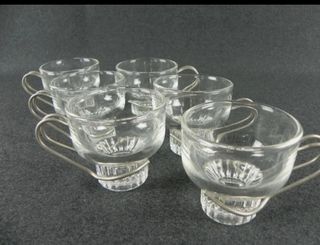 Tazzine caffè in vetro molato vintage