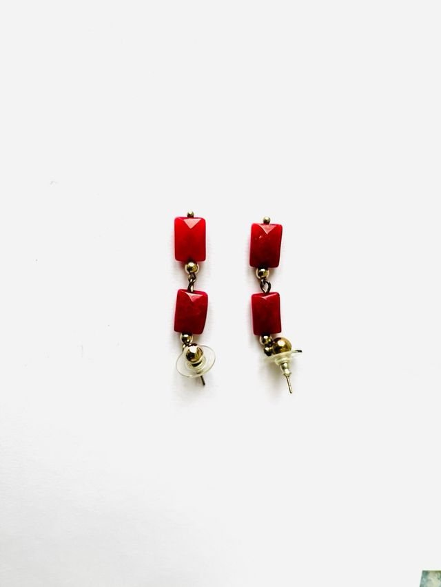 Orecchini pendenti pietra Agata rossa