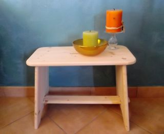 Scala Scaletta  Artigianale Sgabello Legno Massell