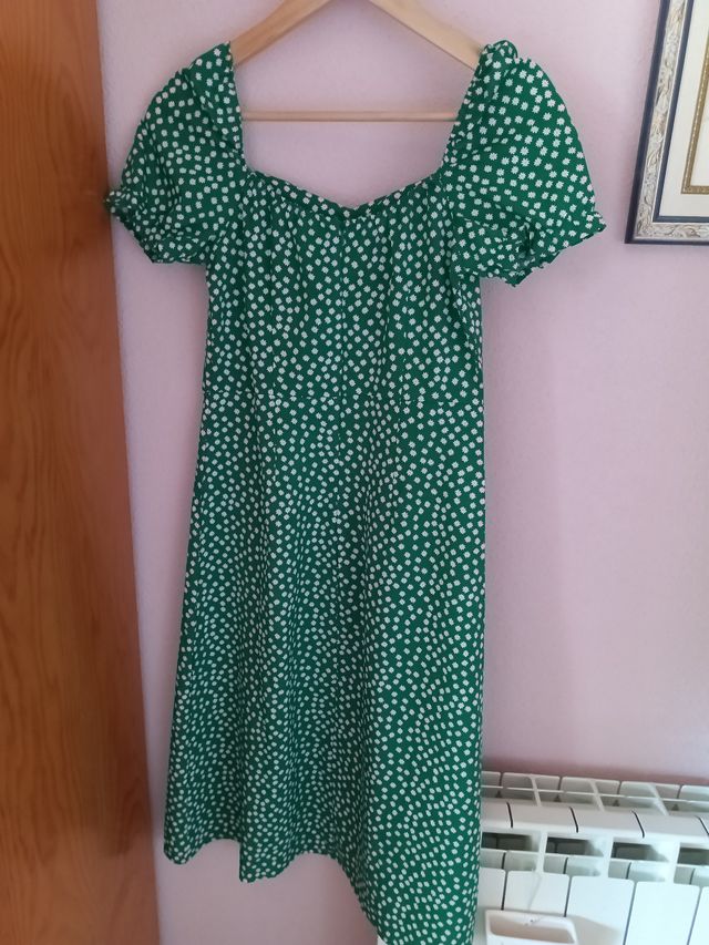 Vestido estampado verde floral de verano Nuevo!!