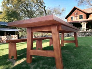 Mesa de 3 metros con bancos