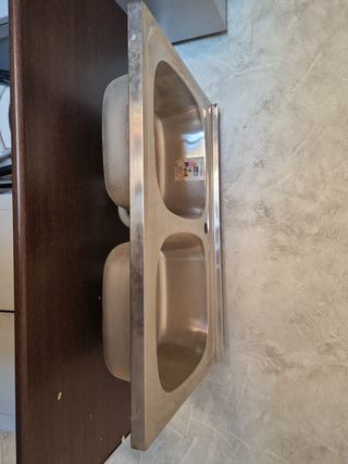 Fregadero exterior doble seno