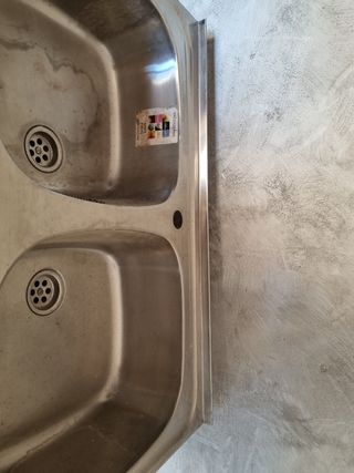 Fregadero exterior doble seno