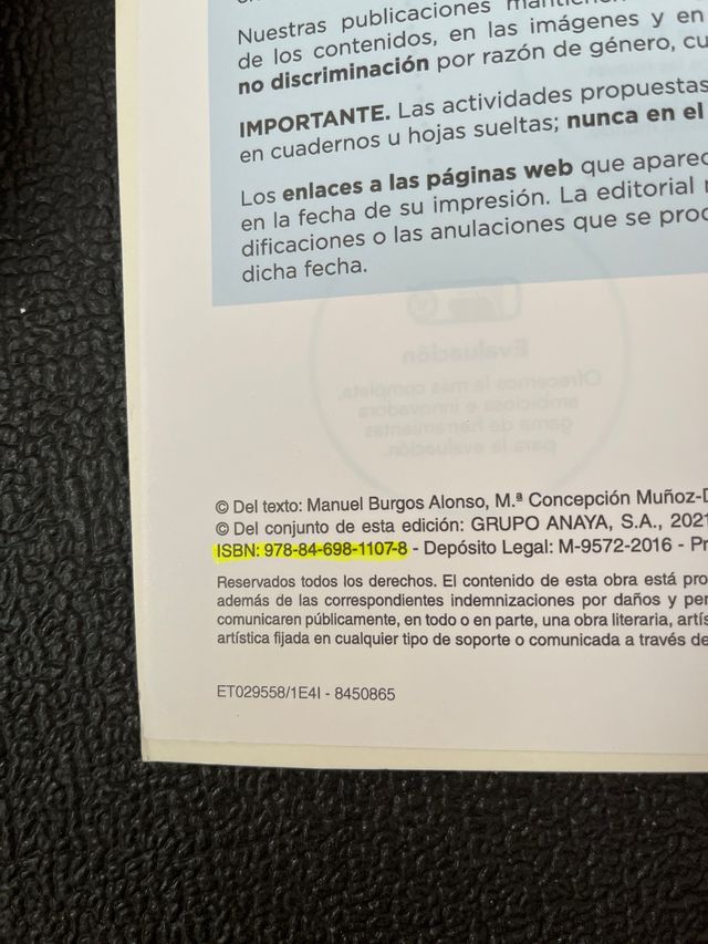 Libro de texto de Geografia e historia 4 ESO