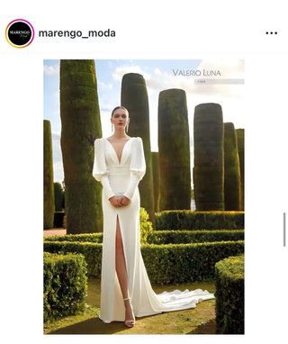 Vestido novia con manga larga