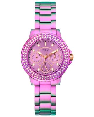 RELOJ GUESS DE CUARZO, ACERO, VIOLETA