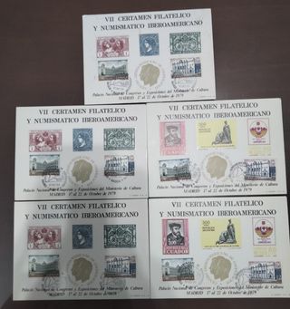 5 TARJETAS VII CERTAMEN FILATELICO