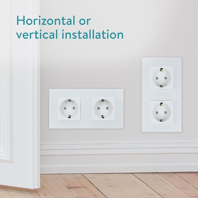 Tomada Schuko com moldura de vidro tipo F UE