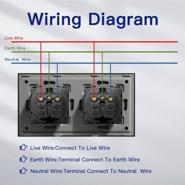 Tomada Schuko com moldura de vidro tipo F UE