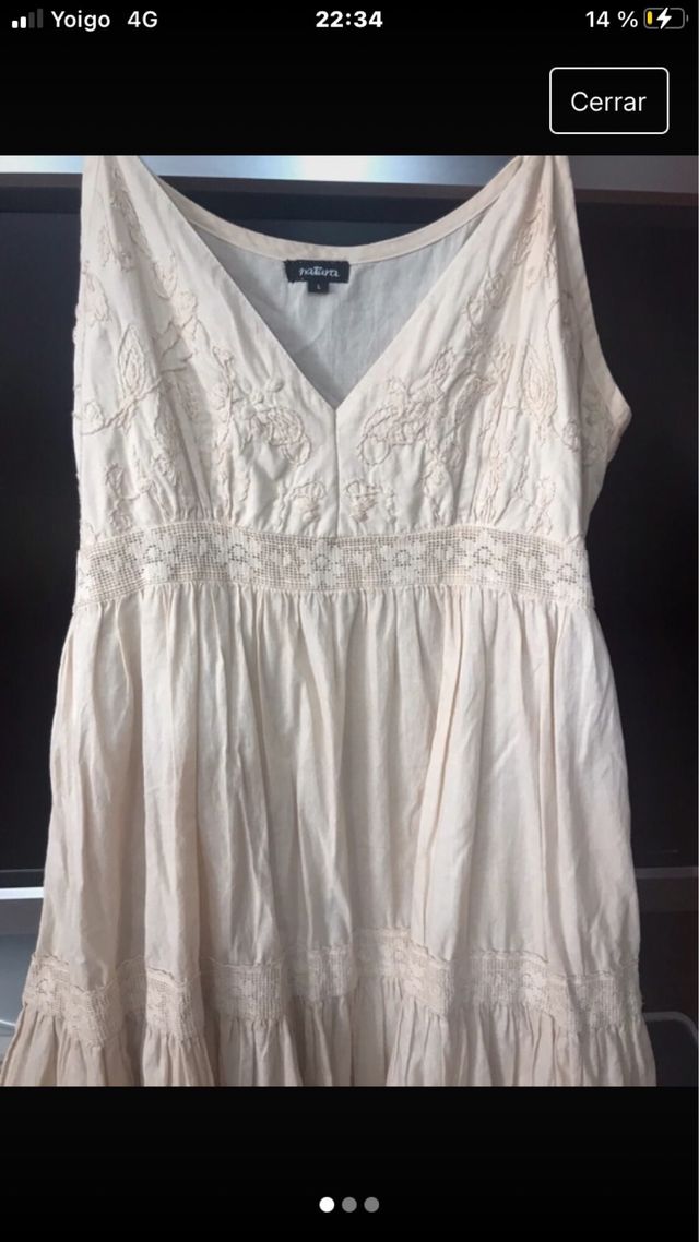 Vestido de tirante bordado