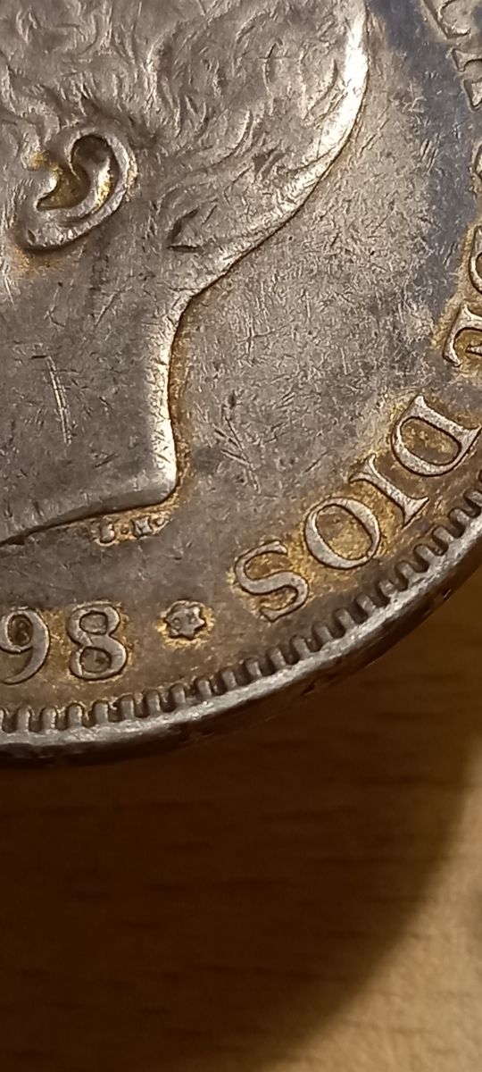 5 PESETAS PLATA ALFONSO XIII 1898