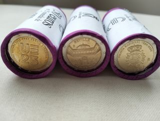 3 Rollos monedas 2€ España 2023/24