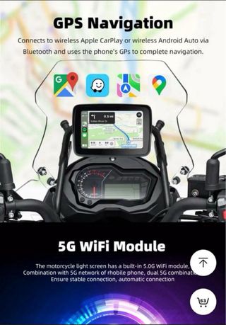 Pantalla moto navegador con soporte
