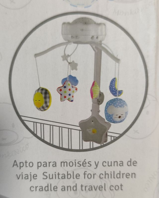 Móvil de cuna con luz, proyector y música