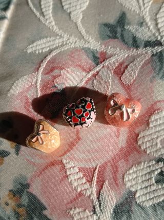 Charm corazones esmalte para Pandora