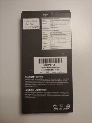 Protectores pantalla Redmi Note 9