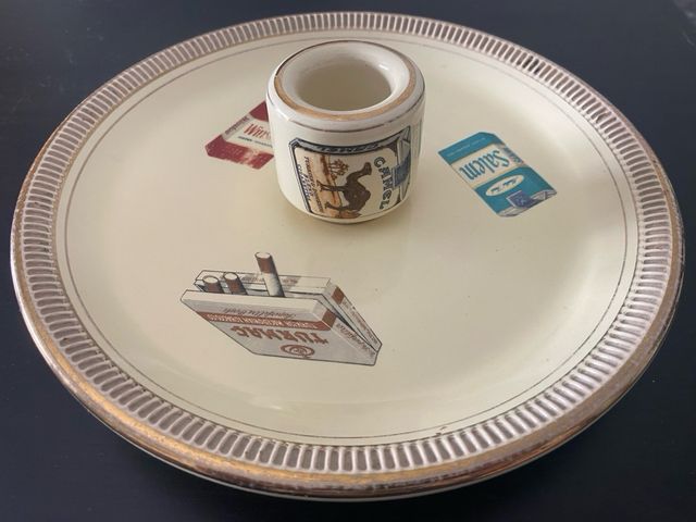 Posacenere Camel e Piatto in ceramica Vintage