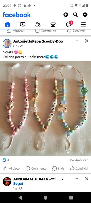 Collana porta ciuccio mare