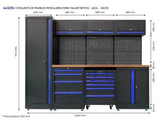 CONJUNTO MUEBLES DE TALLER JBM AZUL