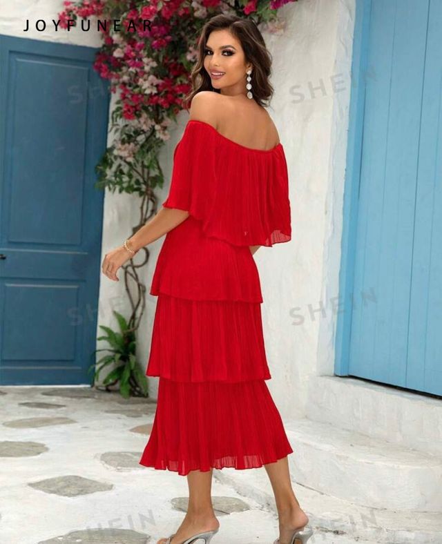 Vestido de volantes rojo