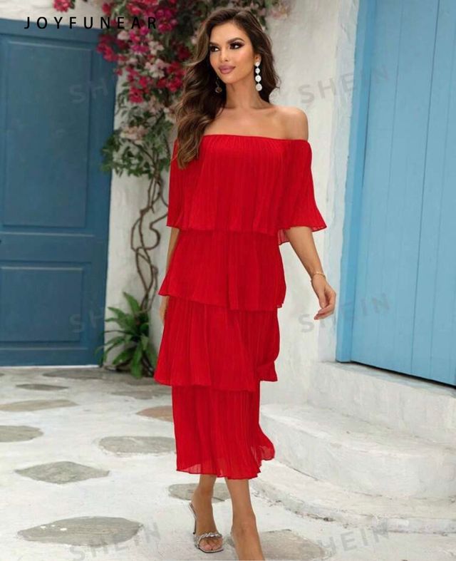 Vestido de volantes rojo