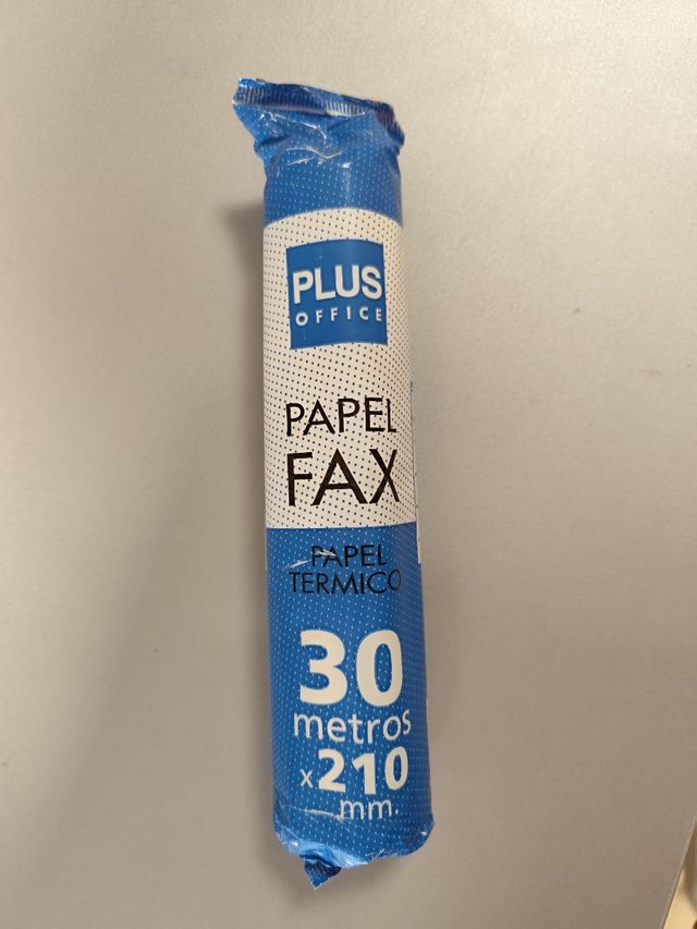 Papel térmico para fax 30metros x 210mm.