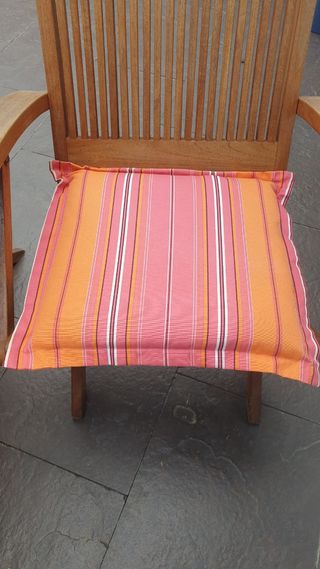 4 COJINES ASIENTO SILLAS JARDIN DESENFUNDABLES