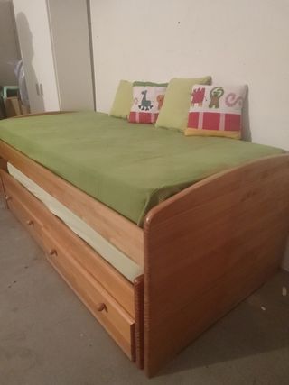 Cama nido con cajones y colchones