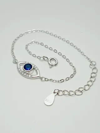 Pulsera De Plata De Ley 925-Ojo Turco