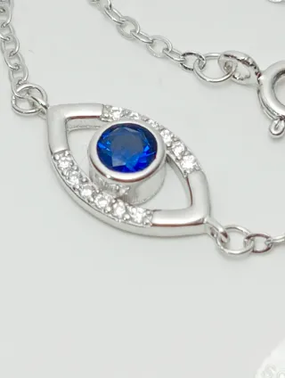 Pulsera De Plata De Ley 925-Ojo Turco